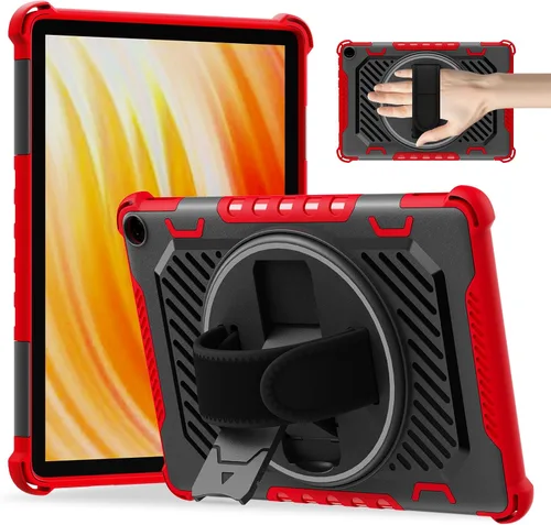 Vista 12 de ROISKIN Funda para Tablet Fire HD 10 de 2023 con soporte de patada de 360 y correa de mano
