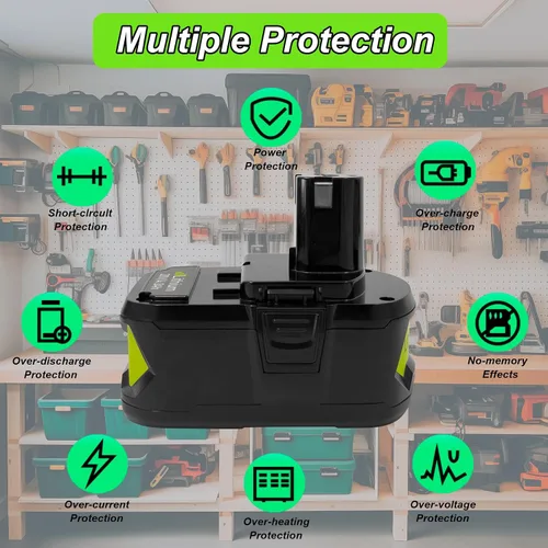 Vista 3 de Batería de repuesto de litio de 18 voltios/20 voltios y 4.0 Ah para herramientas eléctricas inalámbricas Ryobi ONE+, compatible con batería de litio