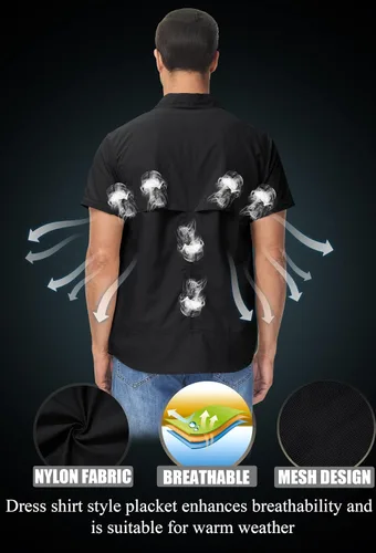 Vista 2 de TACVASEN Camisa de manga larga convertible, transpirable, de secado rápido, con protección UV, para hombre