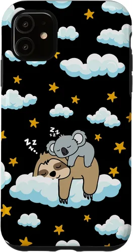 Vista 8 de Funny Sleeping Sloth with Baby Koala Mama Bear Napping Gift Case for iPhone 17