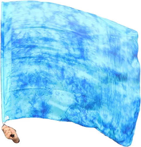 Vista 20 de Winged Sirenny Bandera de seda Poi con una varilla dura, 40 pulgadas rectangular giratoria de seda fluida para iglesia, adoración profética