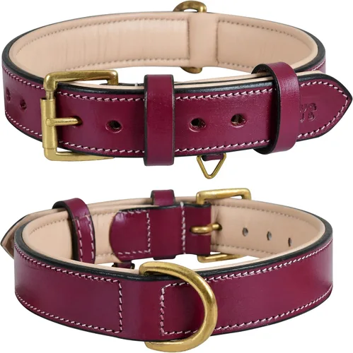 Vista 11 de Collar de cuero para perro Collar de cuero para perros pequeños, collar de perro de 0.75 pulgadas de ancho, negro, genuino, de grano completo