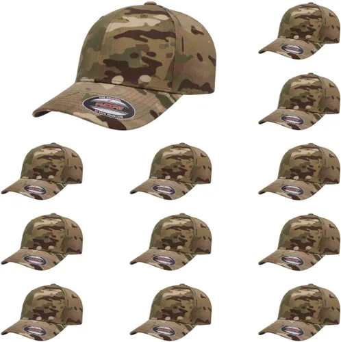 Vista 86 de Gorra de béisbol Flexfit Wooly Combed Premium de 6 paneles estructurada Ajuste elástico Paquete al por mayor disponible Negro