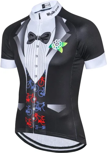 Vista 130 de Weimostar Hombre Ciclismo Jersey Manga Corta Bicicleta Ropa Multicolor Diamante