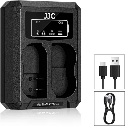 Vista 9 de EN-EL14 EN-EL14a Cargador de batería dual cable USB integrado, compatible con Nikon D3500 D3400 D3300 D3200 D3100 D5600 D5500 D5300 D5200 D5100