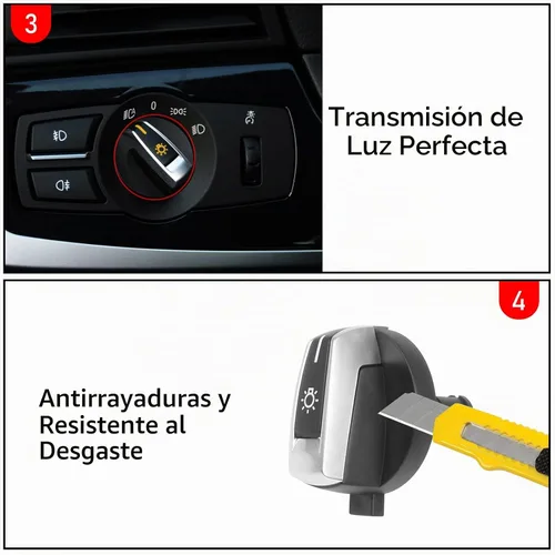 Vista 4 de Jaronx Compatible con perilla de control de faros delanteros BMW