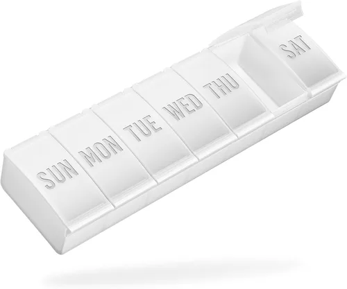Vista 20 de Barhon Organizador semanal grande para píldoras, estuche grande para vitaminas de 7 días, pastillero de viaje para medicamentos para contener varios