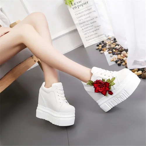Vista 3 de ACE SHOCK - Zapato deportivo de moda para mujer, con tacón alto de plataforma oculta. Zapatos para caminar, novias, zapatos de boda