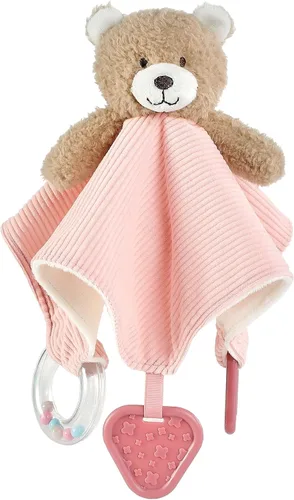 Vista 14 de CREVENT Mantas de bebé suaves y acogedoras para niños y niñas + manta de seguridad, juego con una bolsa de regalo esenciales para recién nacidos Gris