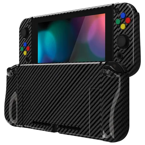 Vista 104 de PlayVital AlterGrips Ergonomic Grips Cover for Nintendo Switch, [2 Design] Interchangeable Comfort Dockable Protective Case with Screen Protector &