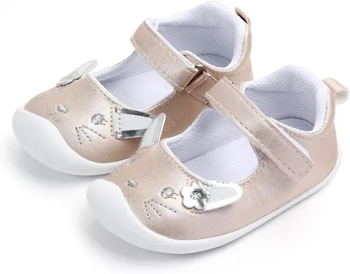Vista 3 de Zapatos planos Mary Jane para bebé, suela de goma antideslizante, con lazo, zapatos de vestir para niños pequeños