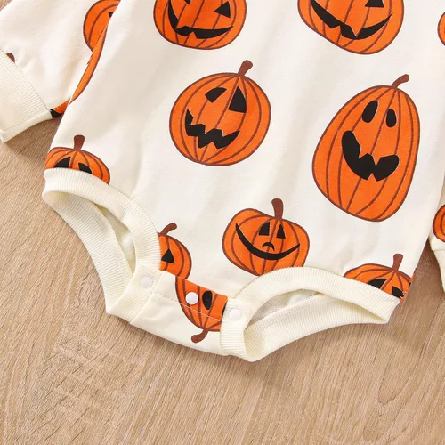 Vista 6 de Mameluco de gran tamaño para bebé niña niño disfraz de Halloween sudadera de calabaza mameluco de burbujas