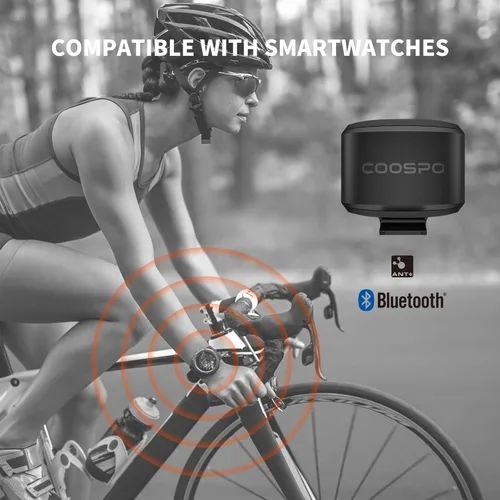 Vista 4 de COOSPO Speed/Cadence Sensor BK9 for Indoor/Outdoor Cycling, Bluetooth 5.0 ANT+ Wireless Cycling RPM Cadence Speed Sensor BK9S Velocidad