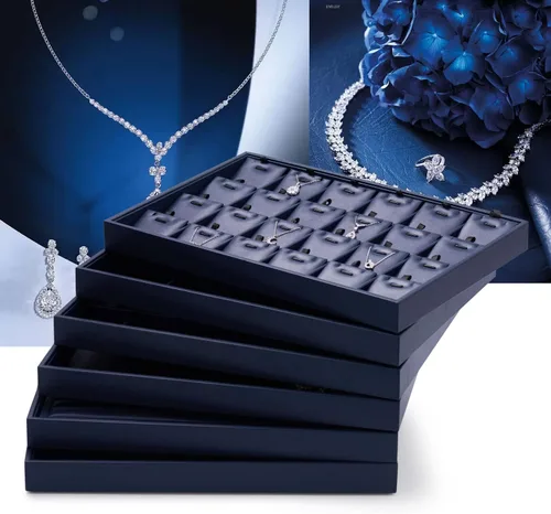 Vista 3 de Oirlv Bandeja organizadora de joyas de cuero prémium para cajones de joyas, Cuero sintético