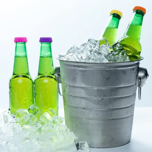 Vista 6 de 24 tapas de botella de goma de silicona, 12 colores reutilizables para cerveza casera, refrescos, botella de vino, botella de cerveza, botellas