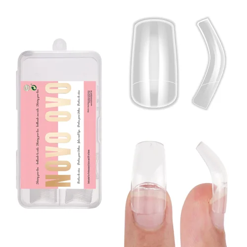 Vista 8 de NOVO OVO Halloween 500 piezas Puntas de uñas postizas curvas Hawk transparentes extra súper extremas de curva profunda y media, puntas de garra