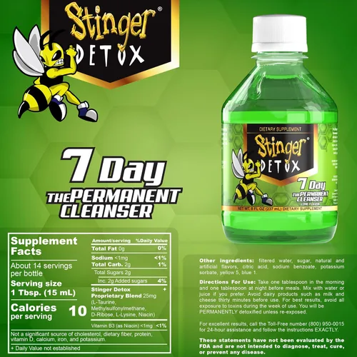 Vista 7 de Stinger Detox Bebida permanente de 7 días, sabor a lima, 8 onzas líquidas