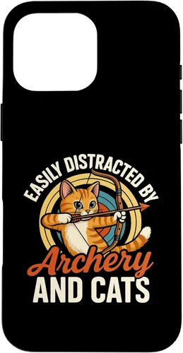 Vista 19 de Funny Cat Parent Gift Easily Distracted by Archery and Cats Case for iPhone 17