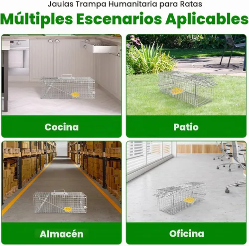 Vista 7 de Jaula de trampa para animales vivos de 23,3" plegable resistente