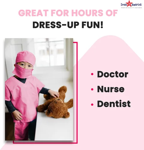 Vista 6 de Dress Up America Doctor Scrubs For Kids - Doctor And Nurse Costume For Children