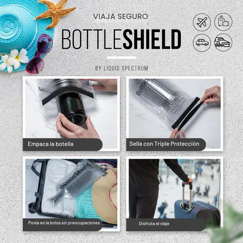 Vista 3 de Bottle Shield - Bolsa de viaje reutilizable con protector de vino (paquete de 3) – Funda de envío de botellas irrompible, a prueba de fugas