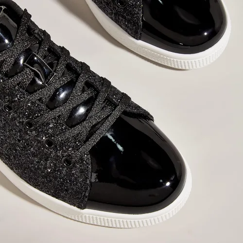 Vista 4 de LUCKY STEP - Tenis de moda para mujer, con brillantina y cordones
