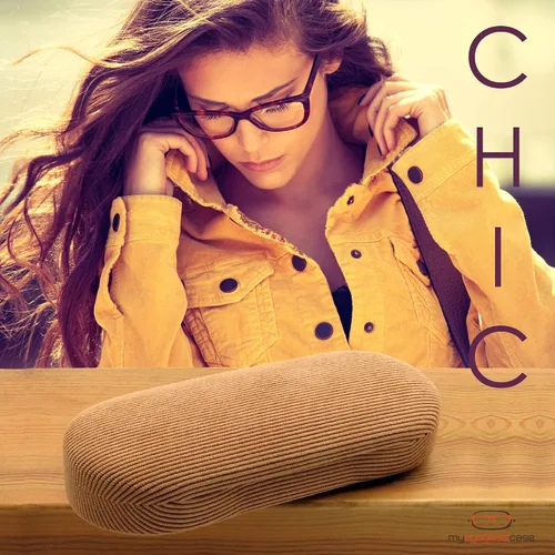 Vista 2 de MyEyeglassCase Estuche rígido para gafas, tamaño mediano, con borde de fácil apertura y paño de limpieza