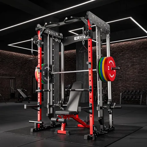 Vista 8 de Smith Machine, 2600 LBS Capacity Power Rack for Home Gym Garage, All-in-One Power Cage with Cable Crossover, Heavy-Duty Squat Rack, 84'' Home Gym