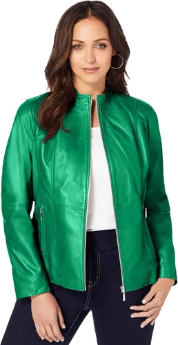 Vista 17 de Jessica London Chaqueta de cuero con cremallera frontal Negro