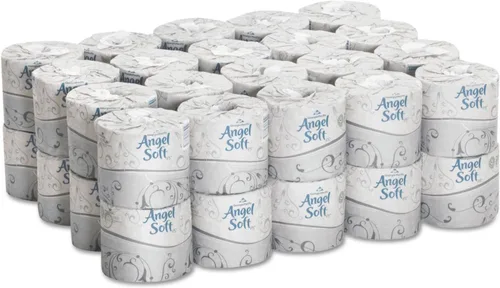 Vista 4 de Angel Soft Papel higiénico estándar, 2 capas, blanco, 450 hojas/rollo, 40 rollos/cartón (16840)
