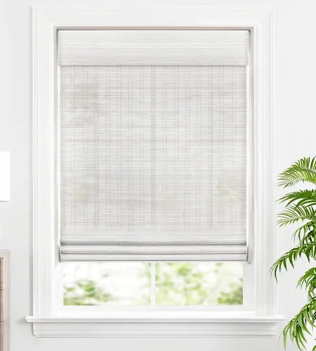 Vista 17 de LazBlinds Persianas Romanas de Bambú sin Cordón, Tratamiento de Ventana con Filtrado de Luz, Persianas de Bambú Enrollables para Ventanas, 23'' An x