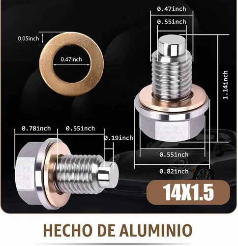 Vista 2 de 1 PC Tuerca de Drenaje de Aceite para Coche, Tapón de Drenaje de Aceite a Prueba de Fugas, Tornillo de Drenaje de Aceite con Junta de Cáscara