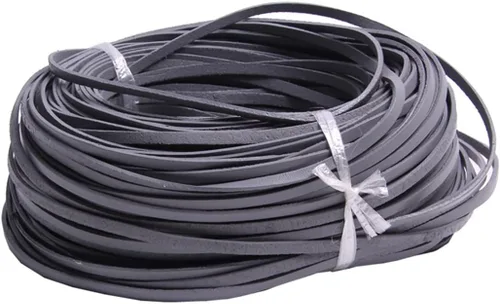 Vista 16 de Cuerda de cuero genuino de 21 yardas, cuerda plana de cuero trenzado para hacer joyas, collares, pulseras, cordones de zapatos, correas de bolsa