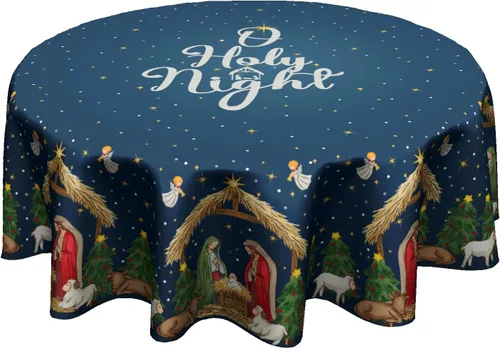 Vista 51 de Giwawa Mantel de Mesa Redondo con Bandera de EE. UU., Mantel Americano con Estrellas, Mariposas, Círculo, 152 cm. Mantel del 4 de julio, Día