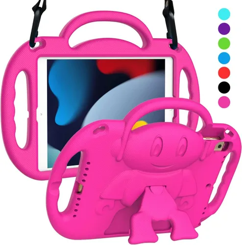 Vista 12 de SUPLIK Funda para niños para iPad de 9ª/8ª/7ª generación (10.2 pulgadas, 2021/2020/2019), Funda resistente a niños para iPad de 10.2" con asa
