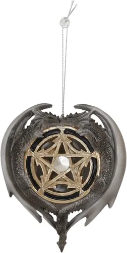 Vista 10 de Ebros Gift Anne Stokes - Figura decorativa de árbol de fantasía de dragones, dragones de fuego y hielo, adornos de Halloween o Navidad, escultura