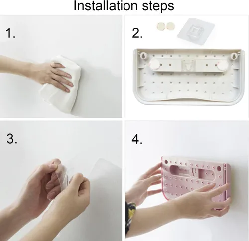 Vista 5 de Paquete de 4 zapateros de plástico para colgar en la pared, organizador plegable creativo, estante de almacenamiento para zapatos de campista