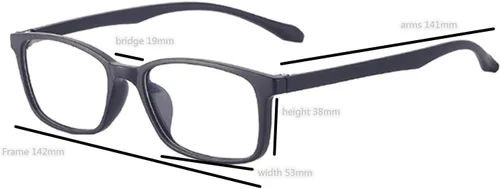 Vista 3 de Oval Frame Nearsighted Glasses Distance Men Women Shortsighted Glasses Negro