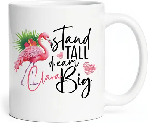 Vista 22 de Taza de flamenco personalizada 2023, Flock Of Flamingo Mug para cumpleaños de los amantes del flamenco, taza de café personalizada de flamenco
