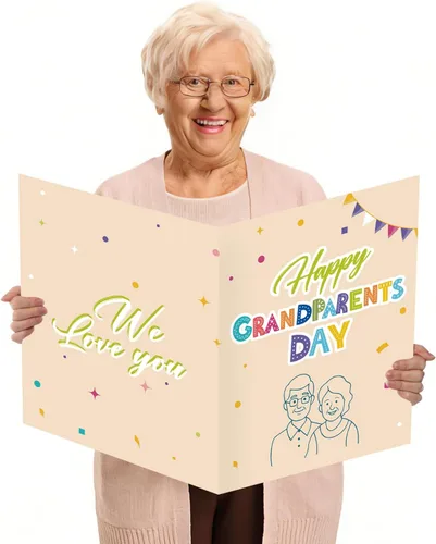 Vista 13 de Idealmuzik Tarjeta Jumbo de Feliz 10º Aniversario – Tarjeta de Felicitación de Congratulaciones Grande Plegada de 14x22 Pulgadas con Sobre, Tarjeta