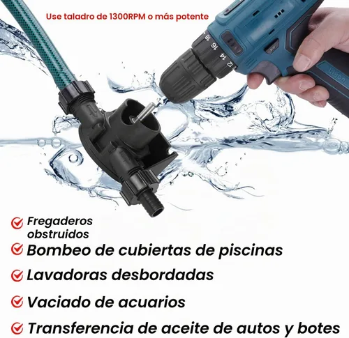 Vista 5 de TRUPOW Mini kit de bomba de taladro de transferencia de agua manual con manguera de agua y manguera de aceite para transferencia de líquidos