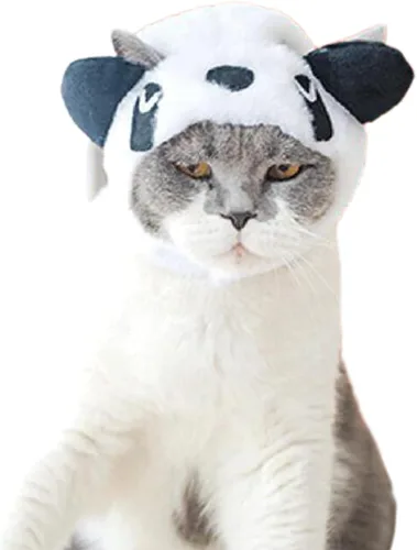 Vista 6 de Gorro de felpa para mascotas, disfraz de perro a la moda, sombrero de punto compatible con panda de Navidad, S