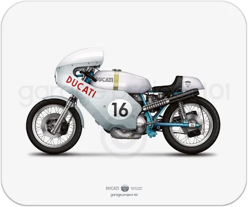 Vista 2 de Alfombrilla de mouse clásica con ilustración de motocicleta inteligente Imola