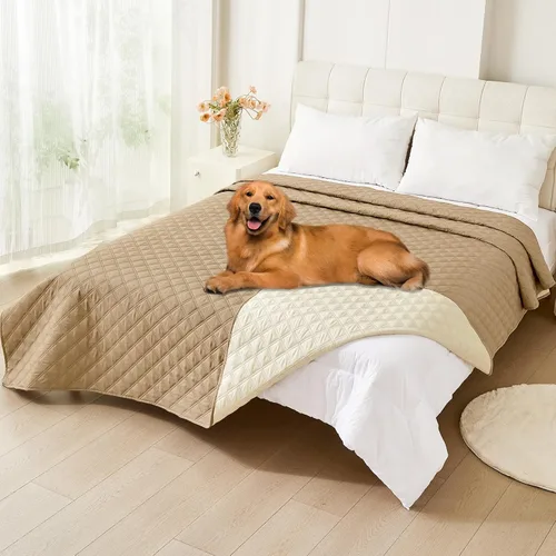 Vista 21 de Smiry Funda Impermeable para Cama de Perro Manta para Mascotas, Manta Suave y Lavable para Perros para Muebles Cama Sofá Sofá Reversible, a Cuadros