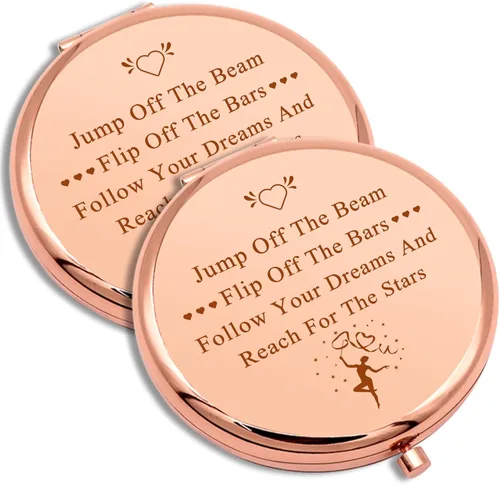 Vista 8 de Regalo inspirador de gimnasia para mujeres, espejo de maquillaje compacto para gimnasta, regalo de gimnasia para niñas, amantes de la gimnasia