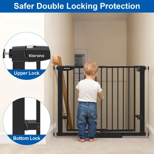 Vista 3 de Puerta de bebé de 29 a 40 pulgadas para puertas y cochecitos, puerta de perro de cierre automático para interiores para escaleras, puerta de bebé