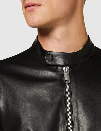 Vista 3 de AX ARMANI EXCHANGE Men's Fitted Full Zip Eco Leather Jacket