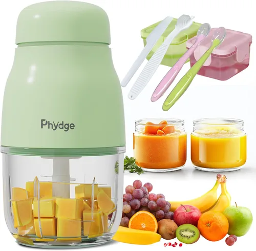 Vista 10 de Fabricante de Comida para Bebés, Licuadora Verde de Comida para Bebés, Fabricante de Puré de Comida para Bebés de 10 oz, Procesador de Alimentos