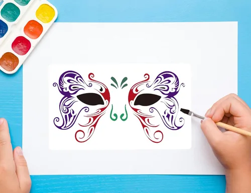 Vista 7 de Sotpot 16 plantillas faciales para dibujar máscaras de pintura, plantillas de bricolaje para pared de madera, decoración del hogar, suministros