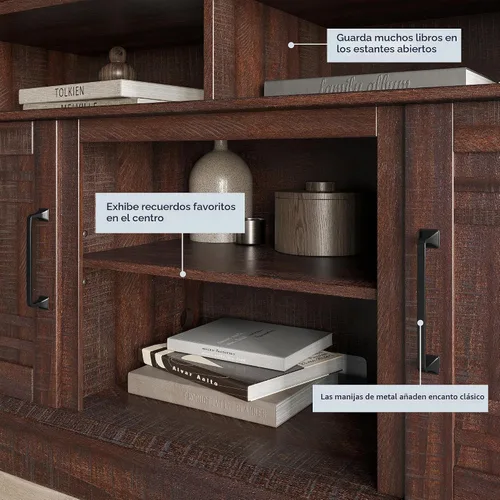 Vista 4 de BELLEZE Moderno Soporte de TV de Madera Estilo Granja de 48" y Centro de Entretenimiento Multimedia Mesa Consola para TVs hasta 50 Pulgadas